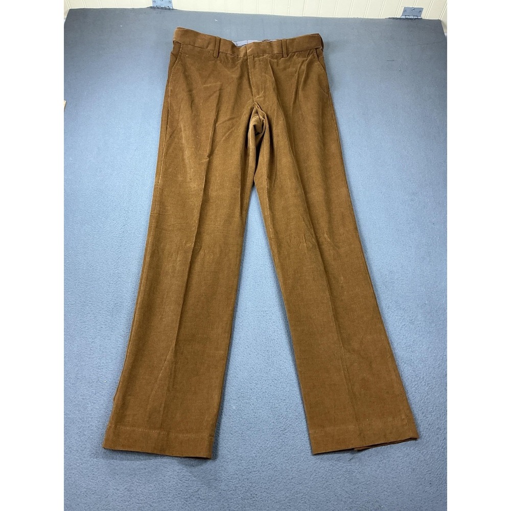 Lands' End Pants Mens 35x31 Brown Corduroy Traditional Fit Dress Trousers - Picture 1 of 12